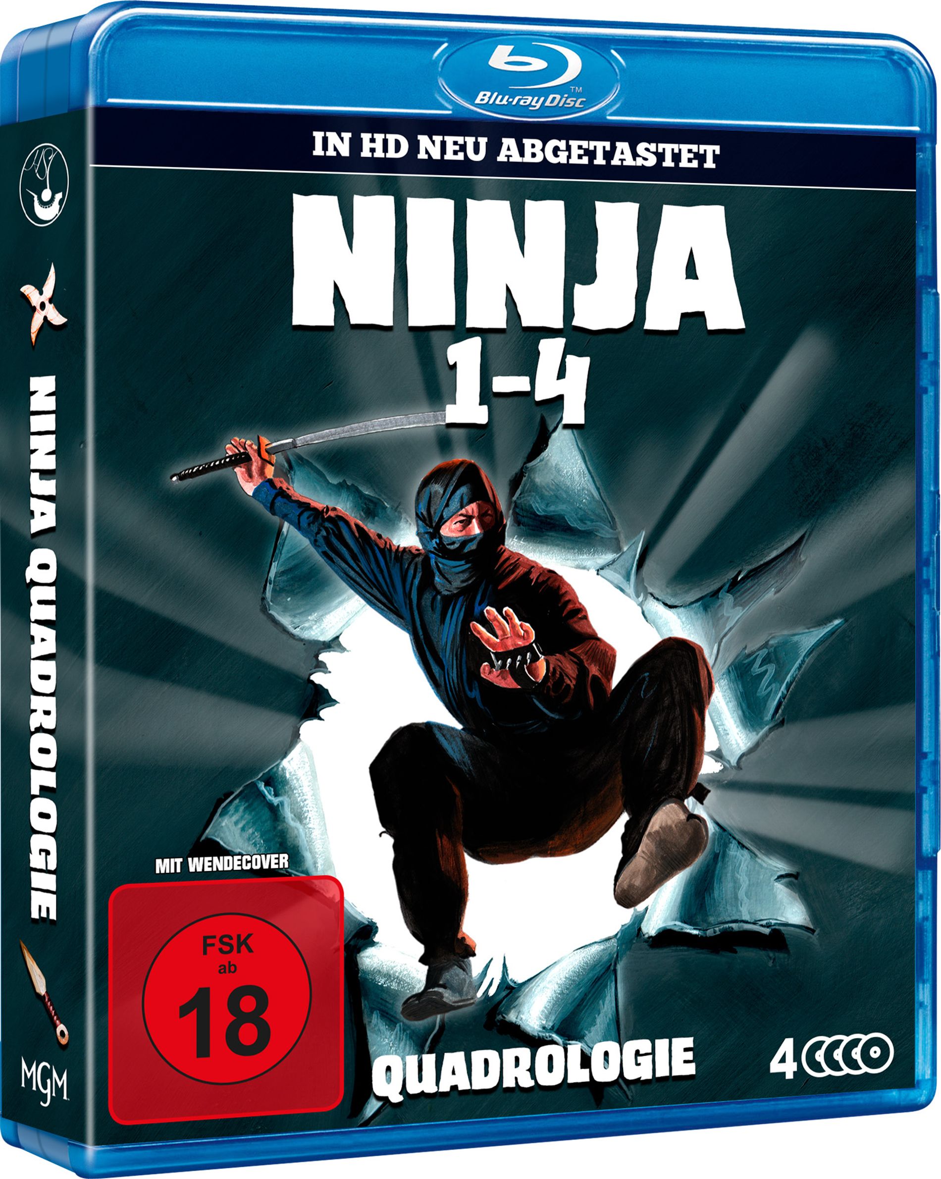 Ninja 1-4 Quadrologie Box-Edition Blu-ray FSK18 Sho Kosugi Franco Nero